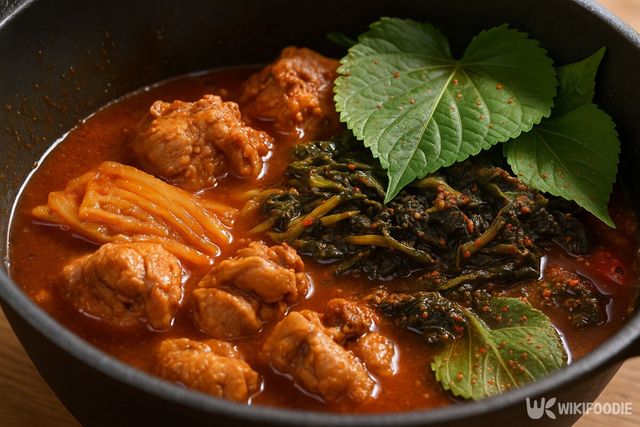 시레기 찜닭 이해를 돕기 위해 AI로 제작된 참고 사진. / 위키푸디