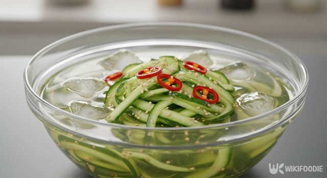 얼음을 올린 오이냉국. / 위키푸디