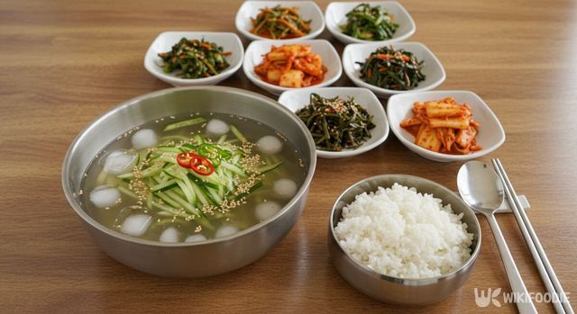 오이냉국 밥상. / 위키푸디