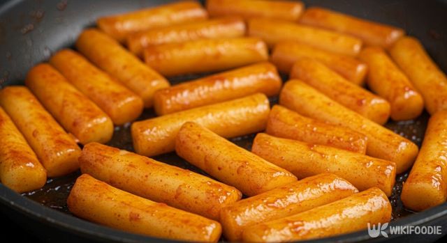 완성된 기름 떡볶이. / 위키푸디