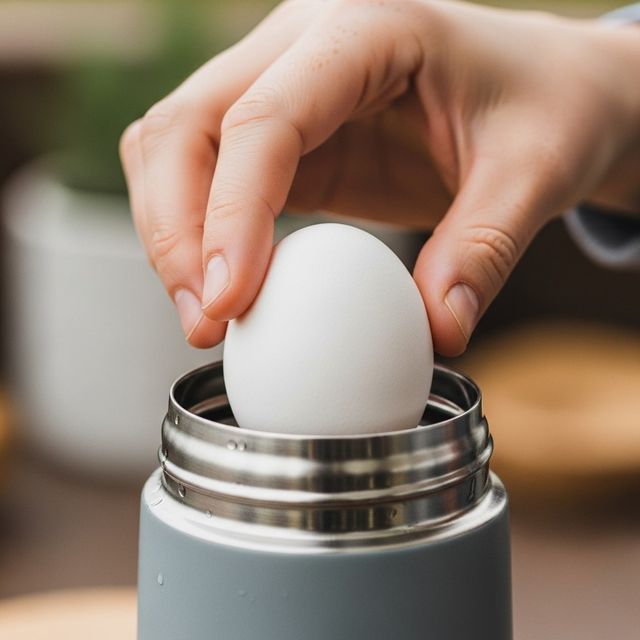 보온병을 이용하면 간편하게 계란을 익힐 수 있다. / 위키푸디
