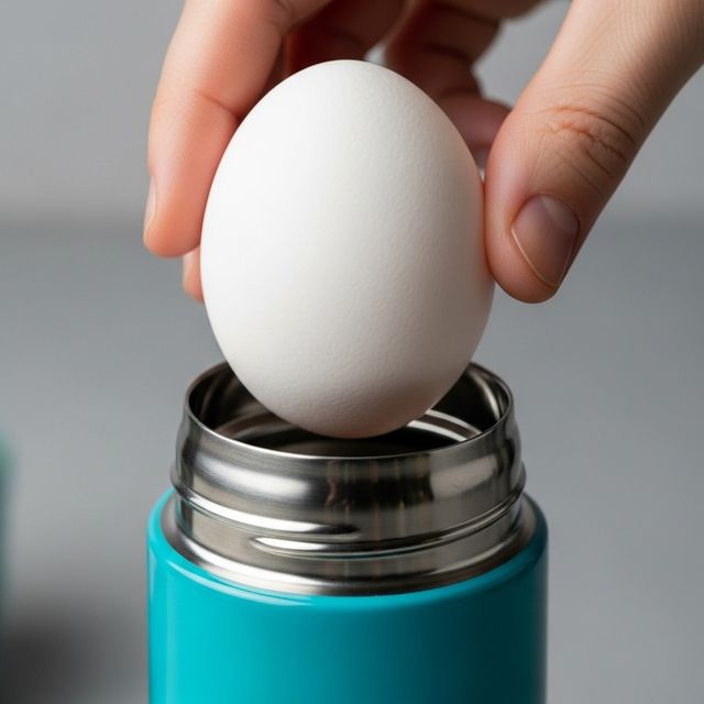 보온병을 이용하면 간편하게 계란을 익힐 수 있다. / 위키푸디