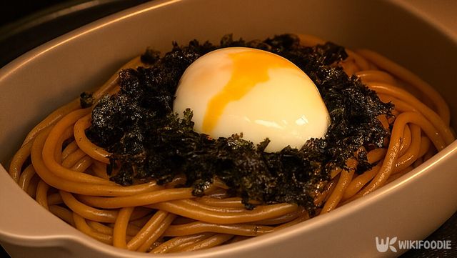 전자레인지로 조리한 파스타 모습. / 위키푸디