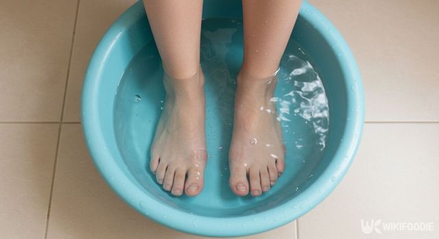 대야에서 발을 불리는 모습. / 위키푸디