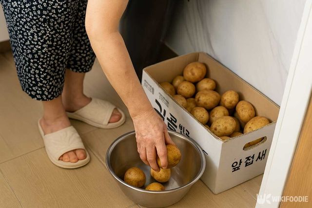 하지감자 보관 자료사진. 기사 이해를 돕기 위해 AI로 제작되었습니다. / 위키푸디