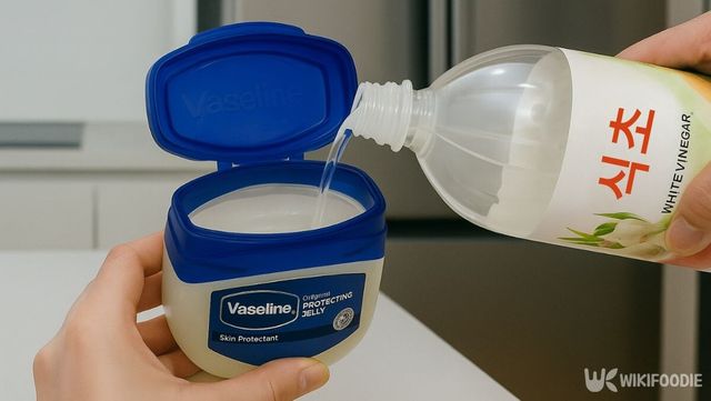 바세린에 식초를 붓는 모습. / 위키푸디