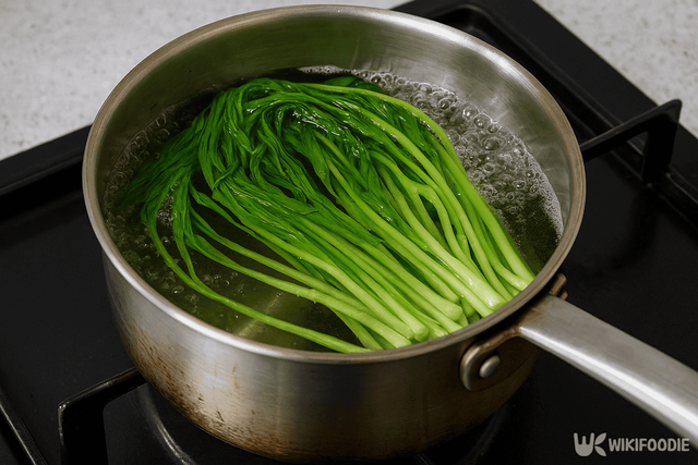 잔대순 데치는 자료 사진 / 위키푸디