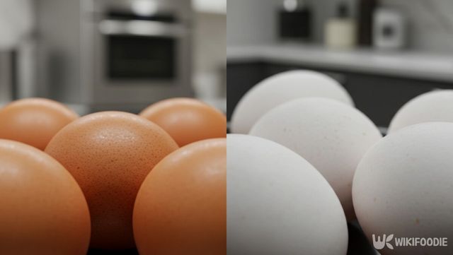 갈색 달걀과 흰색 잘걀 자료사진. 해당 이미지는 기사 이해를 돕기 위해 AI로 재연하였습니다. / 위키푸디