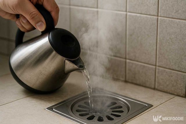 하수구를 뜨거운 물로 세척하는 모습. / 위키푸디