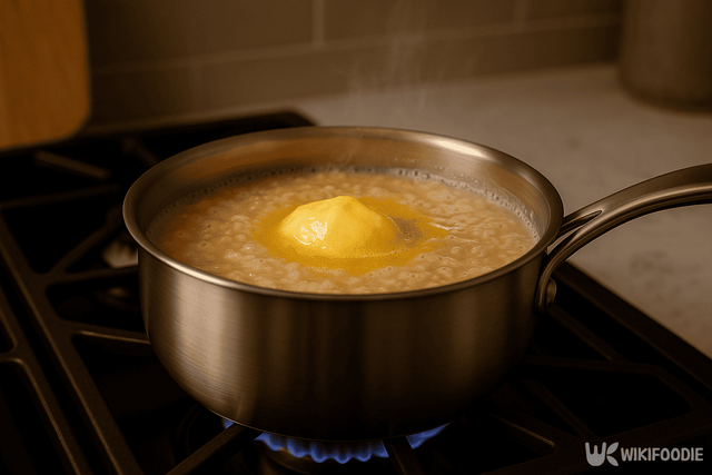 오트밀 죽에 콩 버터를 넣은 사진. /위키푸디