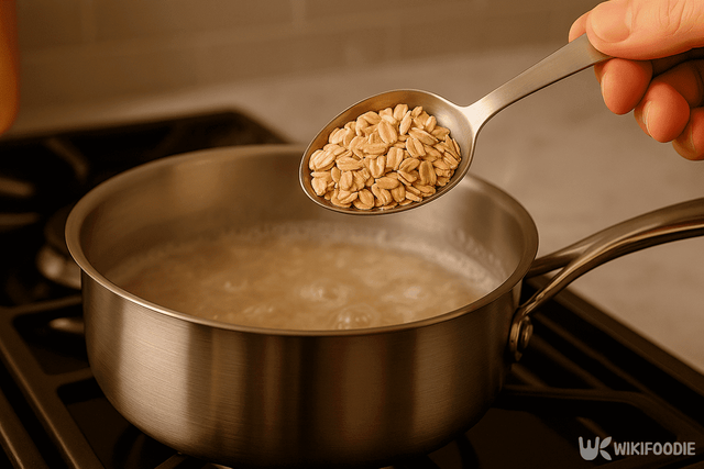 냄비에 들어가는 클래식 오트밀 사진. /위키푸디