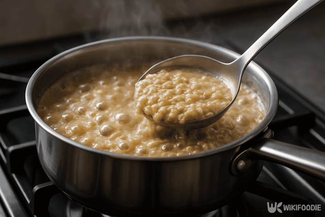 오트밀 죽을 끓이는 사진. /위키푸디