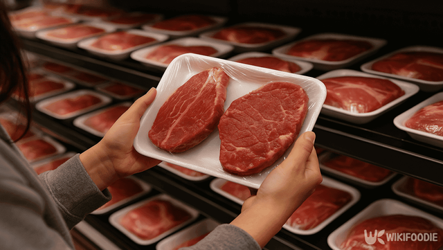 마트 정육 코너 사진. / 위키푸디