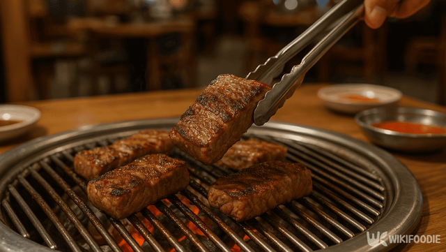 한우를 굽고 있는 사진. / 위키푸디