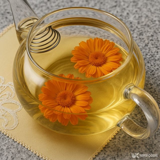 금잔화차. 해당 이미지는 기사 이해를 돕기 위해 AI로 재연하였습니다. / 위키푸디