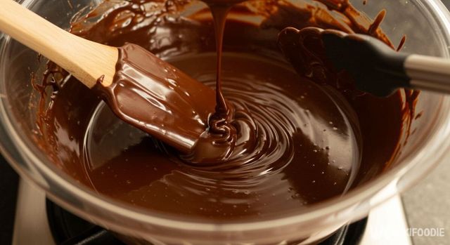 다크 초콜릿을 녹인 모습. / 위키푸디