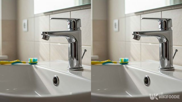 가정집 세면대 위에 칫솔이 올라가 있다 / 위키푸디