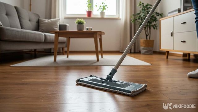 방다닥을 걸레로 닦고 있는 사진 / 위키푸디