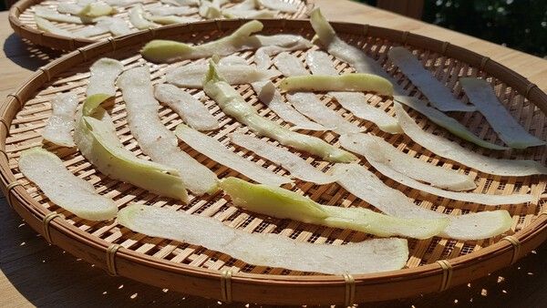 무 껍질 말리는 자료사진. / 위키푸디