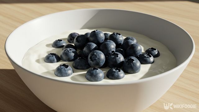 요거트에 블루베리를 올린 모습. / 위키푸디