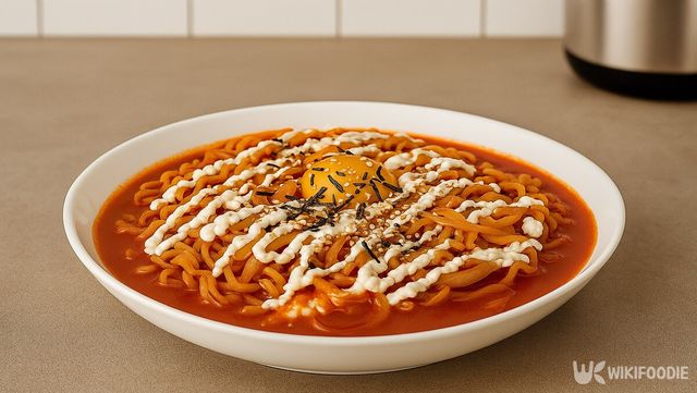 '뿅뿅 지구오락실3' 불닭볶음면 레시피 자료 사진. / 위키푸디