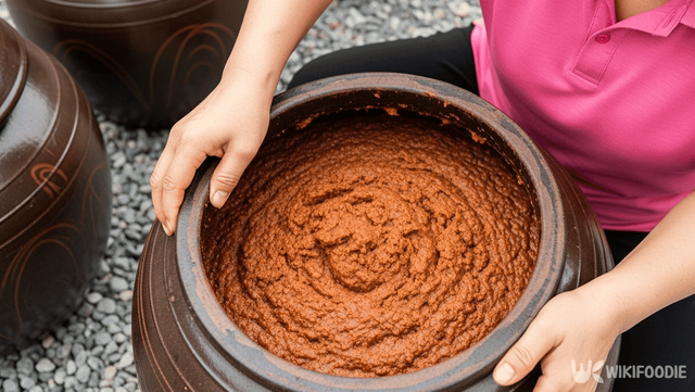 항아리에 담긴 된장. / 위키푸디