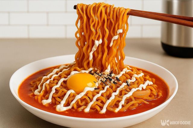 '뿅뿅 지구오락실3' 불닭볶음면 레시피 자료 사진. / 위키푸디