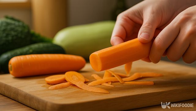 당근 껍질을 손질하는 자료 사진. / 위키푸디