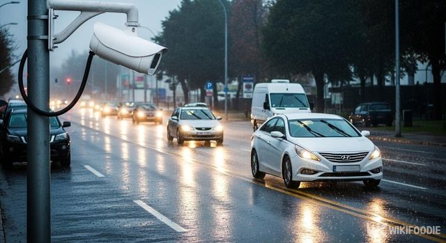 비 오는 날 도로 위 CCTV 사진. / 위키트리