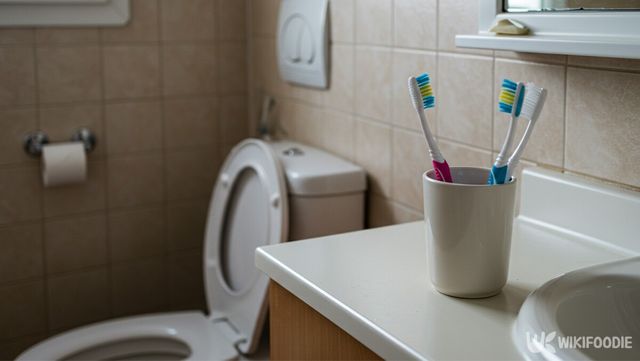 변기 옆 칫솔이 놓여 있는 자료 사진. / 위키푸디