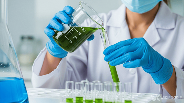 녹차를 활용해 실험하는 사진. / 위키푸디