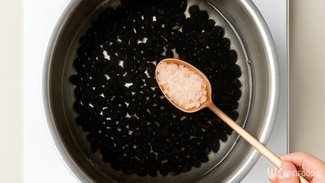 검은 콩에 소금을 넣는 자료 사진. / 위키푸디