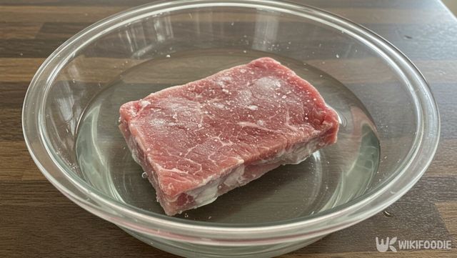 냉동고기를 설탕물에 담가둔 모습. / 위키푸디