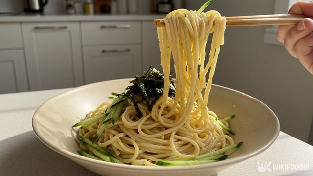 땅콩버터 들기름면. / 위키푸디