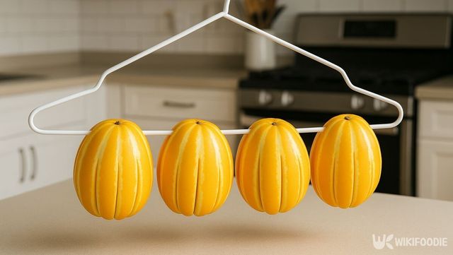 옷걸이에 걸린 참외. / 위키푸디