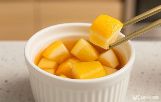 참외 피클 조각. / 위키푸디