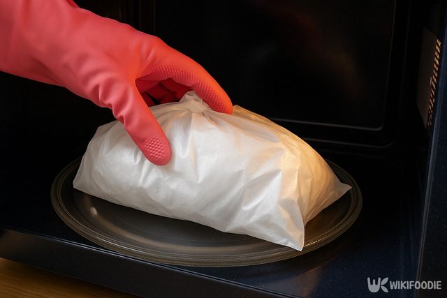 물에 적신 수건을 비닐 팩에 넣은 모습. / 위키푸디