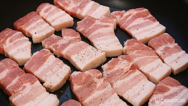 팬에 삼겹살을 굽는 자료 사진./ 위키푸디