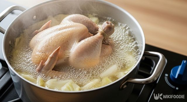 닭고기를 삶는 사진. / 위키푸디