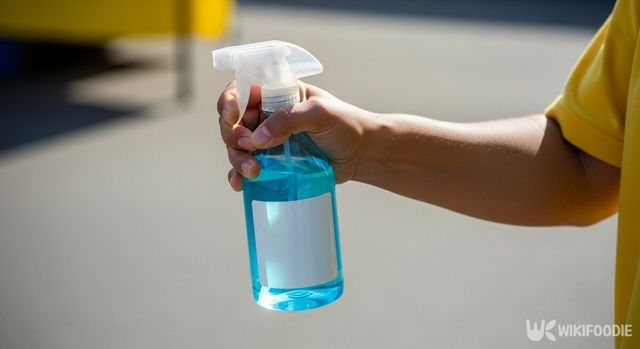 야외에서 쿨 스프레이를 뿌리는 사진. / 위키푸디