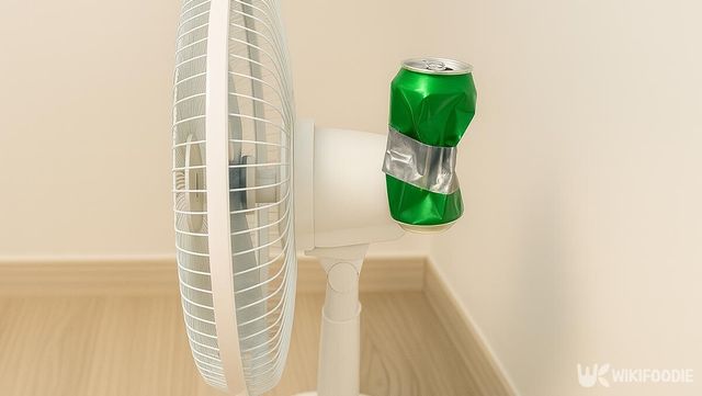선풍기 모터에 알루미늄 캔을 붙여 놓은 모습 / 위키푸디