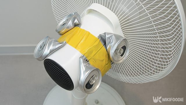 알루미늄&nbsp;캔을 선풍기 모터에 붙인 모습 / 위키푸디