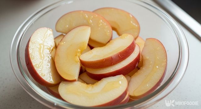 꿀에 절인 사과 사진. / 위키푸디