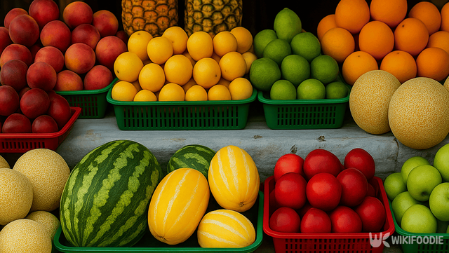 진열되어 판매되는 과일 사진 자료 / 위키푸디
