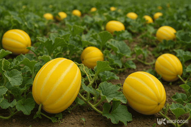 참외 밭에 자라고 있는 참외 사진 자료 / 위키푸디