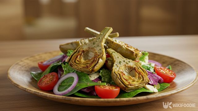 아티초크를 샐러드위에 올린 자료 사진. / 위키푸디