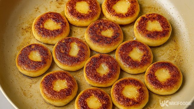 감자떡에 소스를 바른 자료 사진. / 위키푸디