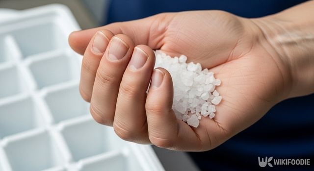 굵은 소금과 얼음틀 사진. / 위키푸