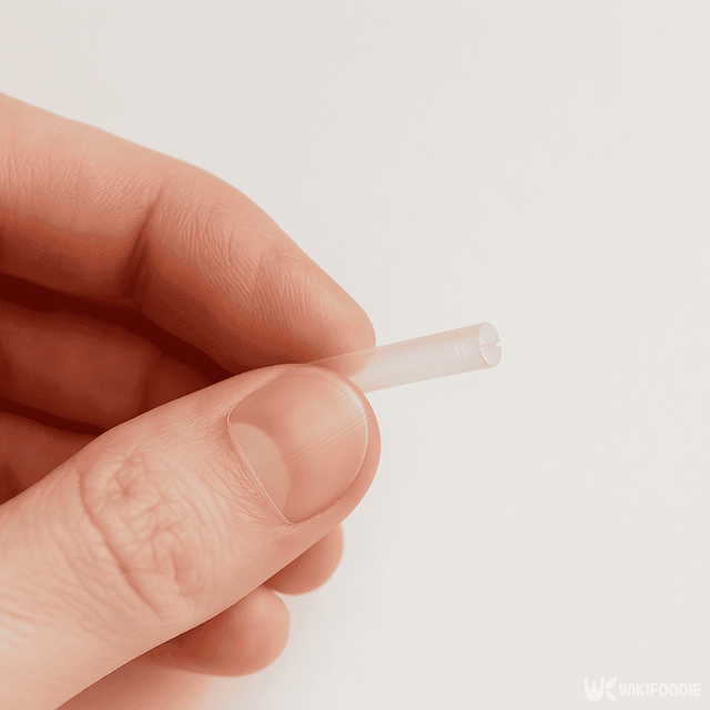 볼펜 심지에 가늘게 홈이 파인 사진. / 위키푸디