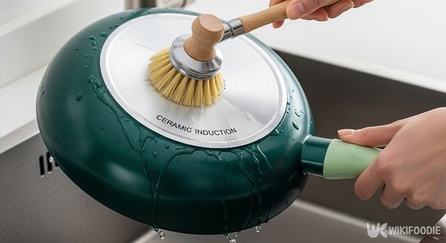 청소제로 닦은 후 깨끗해진 프라이팬 모습. / 위키푸디